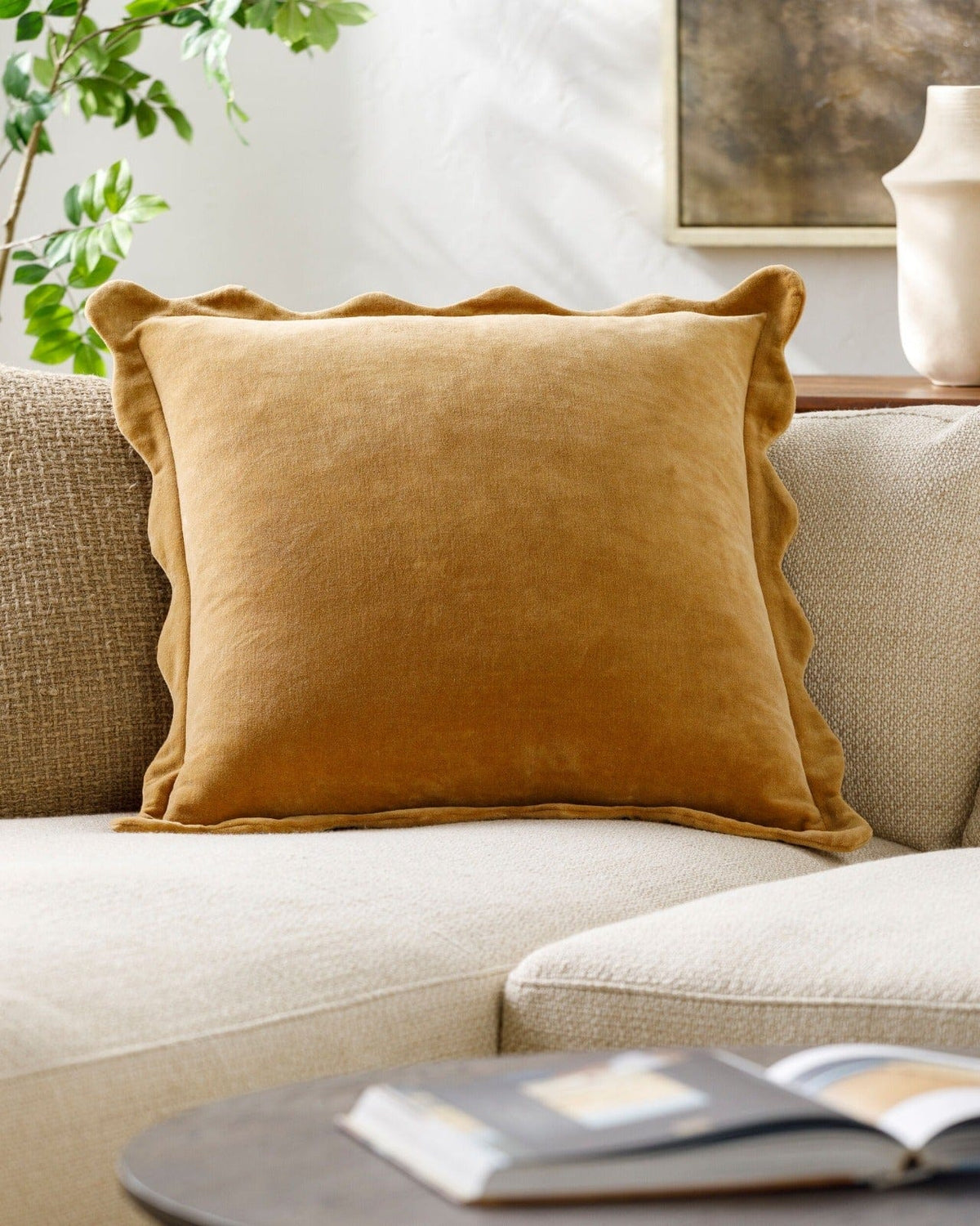 Keiichi Living Effervescent Woven Cushion in Mustard - 51 x 51 cm House of Isabella UK