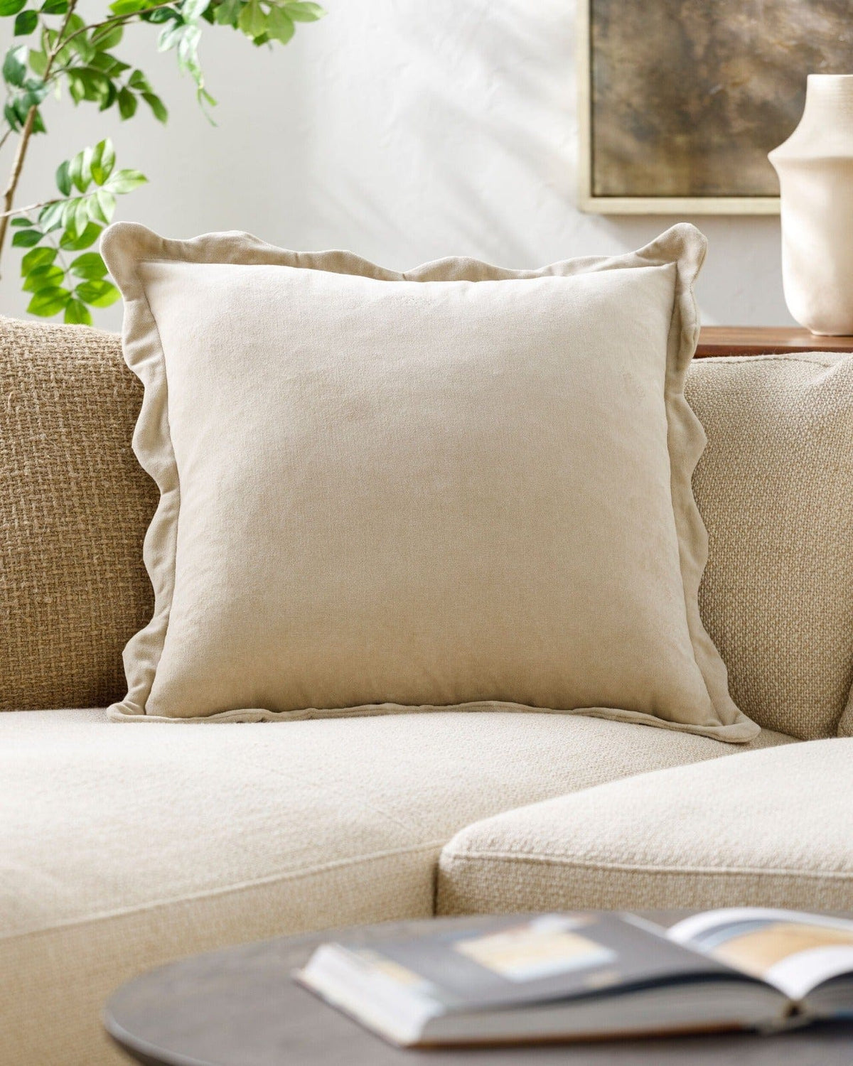 Keiichi Living Effervescent Woven Cushion in Oatmeal - 51 x 51 cm House of Isabella UK