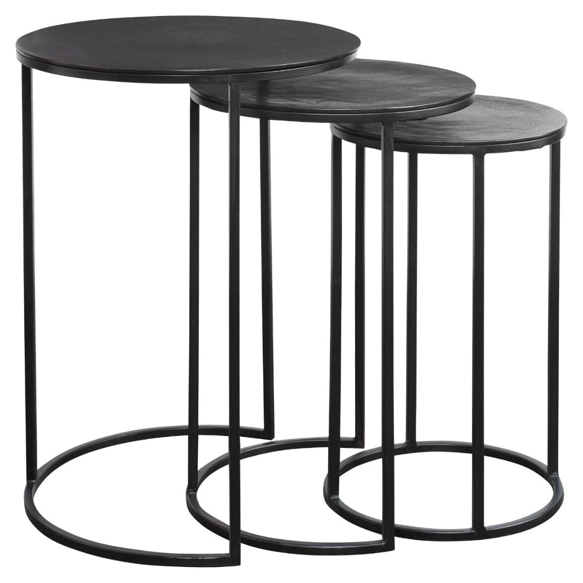Keiichi Living Espresso Set of Round Nesting Tables House of Isabella UK