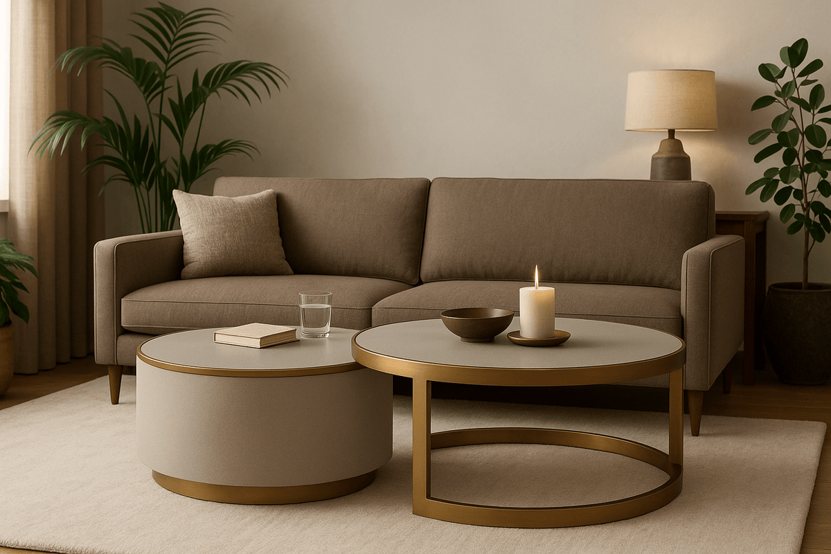 Keiichi Living Hazlemere Shagreen Nesting Coffee Table Set House of Isabella UK