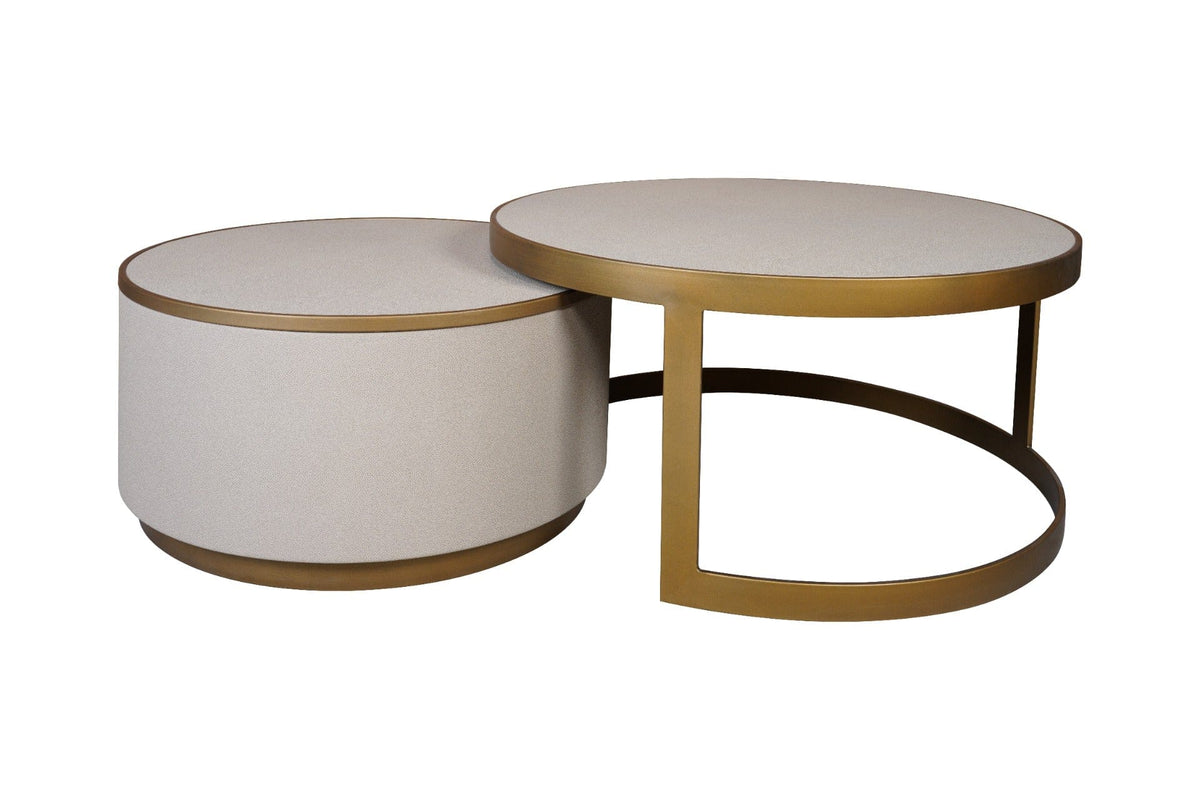 Keiichi Living Hazlemere Shagreen Nesting Coffee Table Set House of Isabella UK