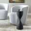 Keiichi Living Hourglass Black Textured Side Table House of Isabella UK