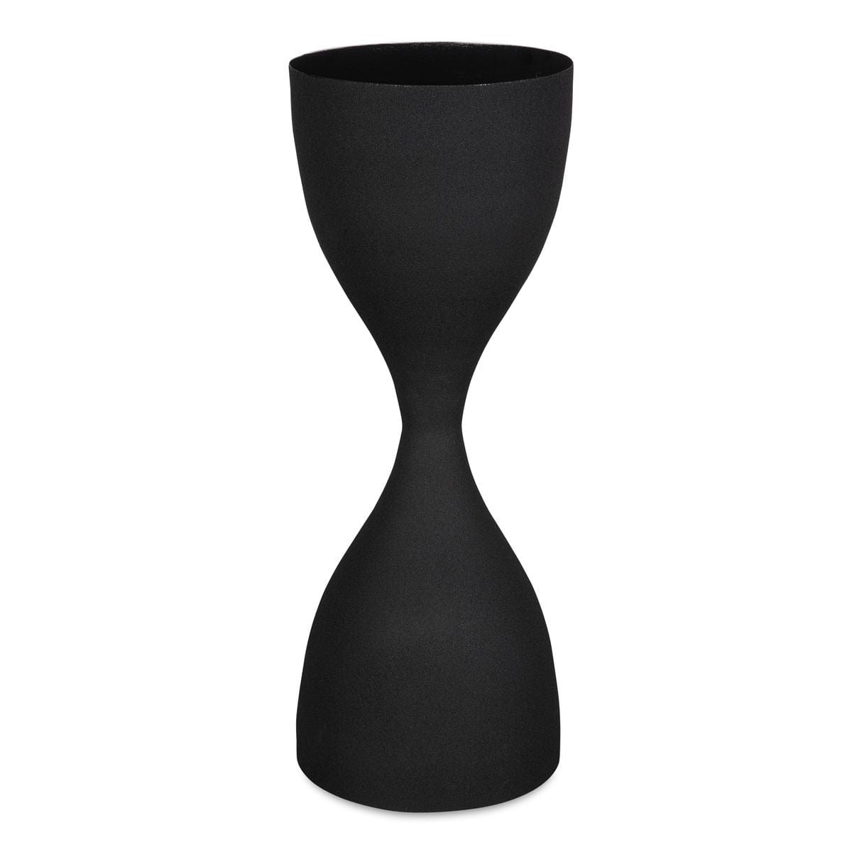 Keiichi Living Hourglass Black Textured Side Table House of Isabella UK