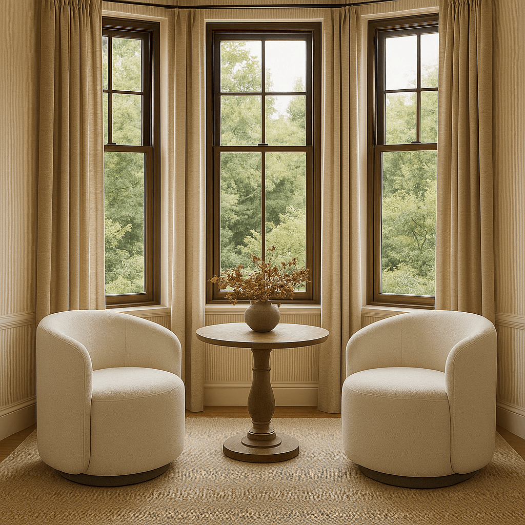 Keiichi Living Kinsham Swivel Accent Chair House of Isabella UK