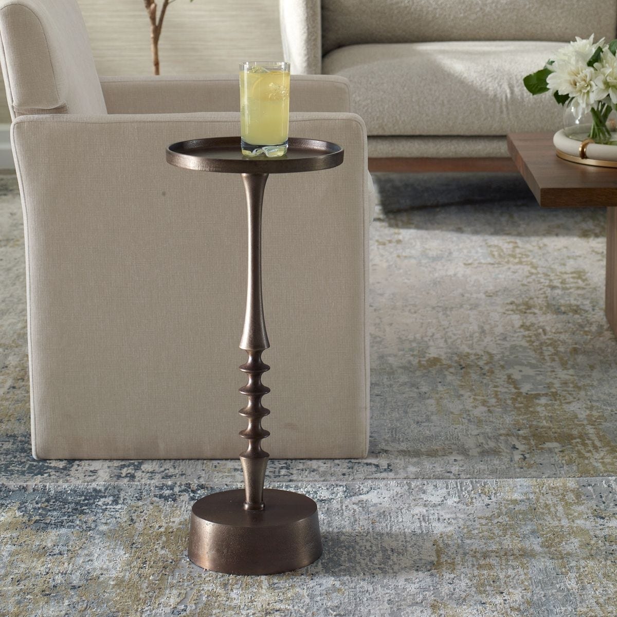 Keiichi Living Klint Antique Bronze Side Table House of Isabella UK