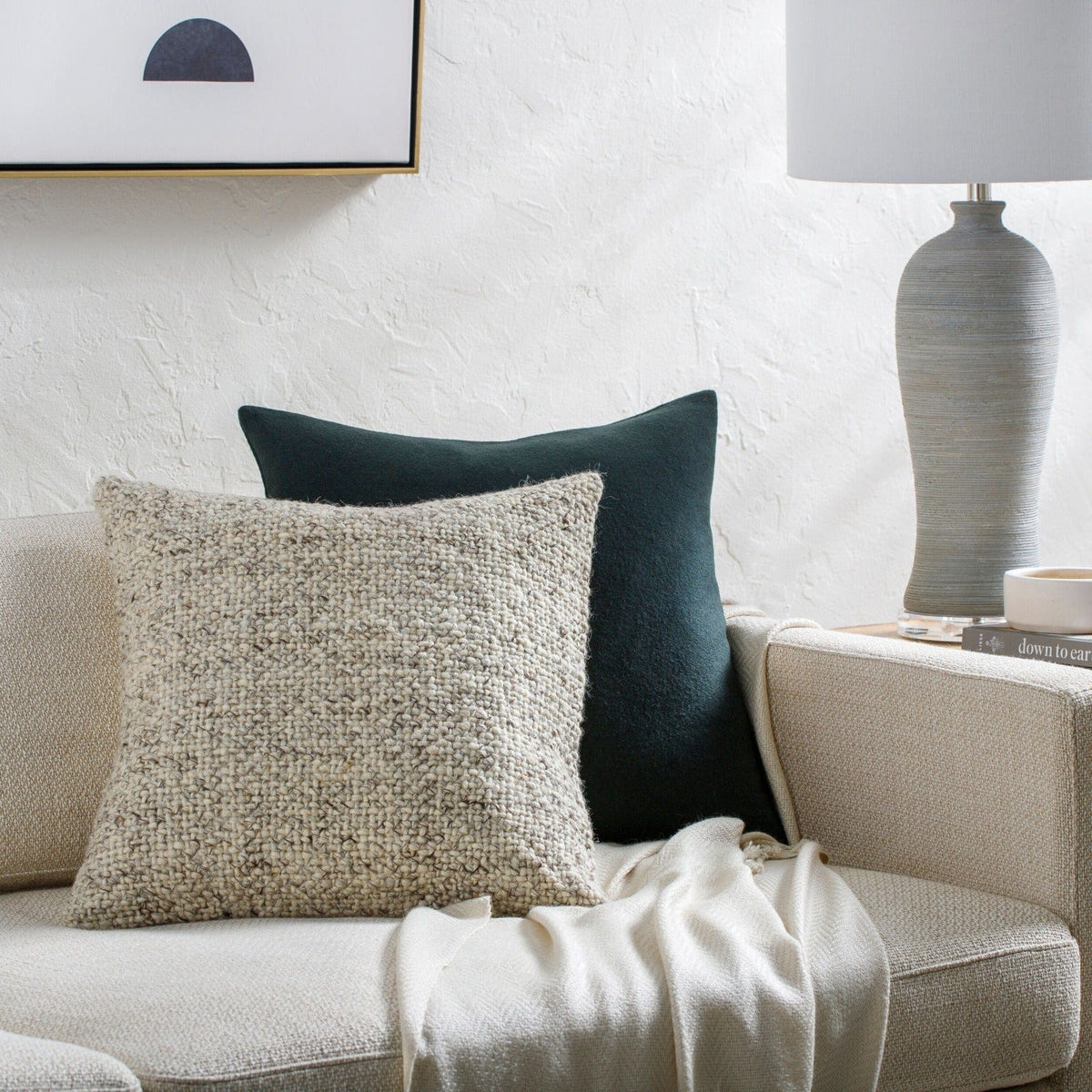 Keiichi Living Murphy Woven Cushion in Beige - 51 x 51 cm House of Isabella UK