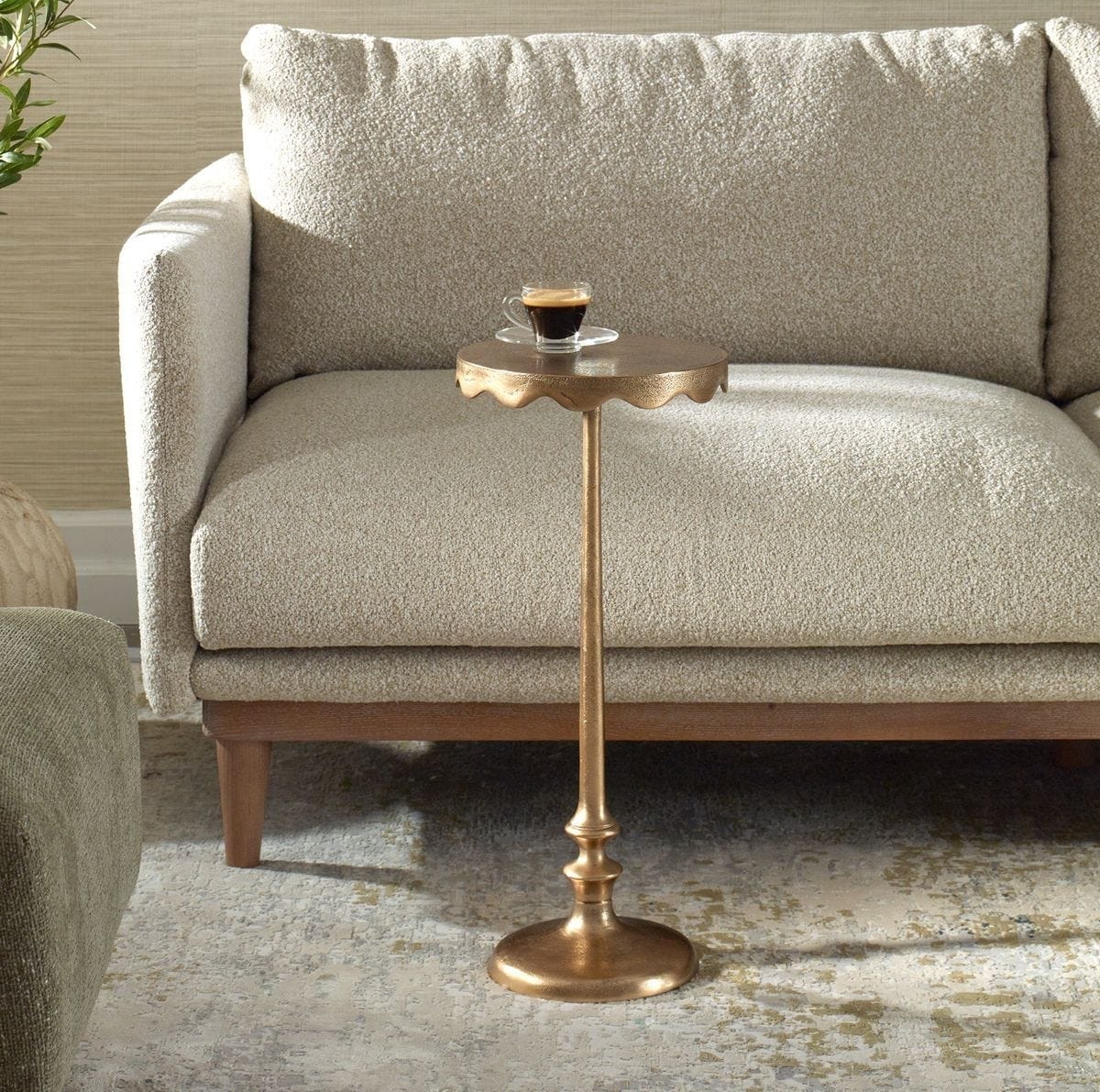 Keiichi Living Octavia Antique Brass Side Table House of Isabella UK