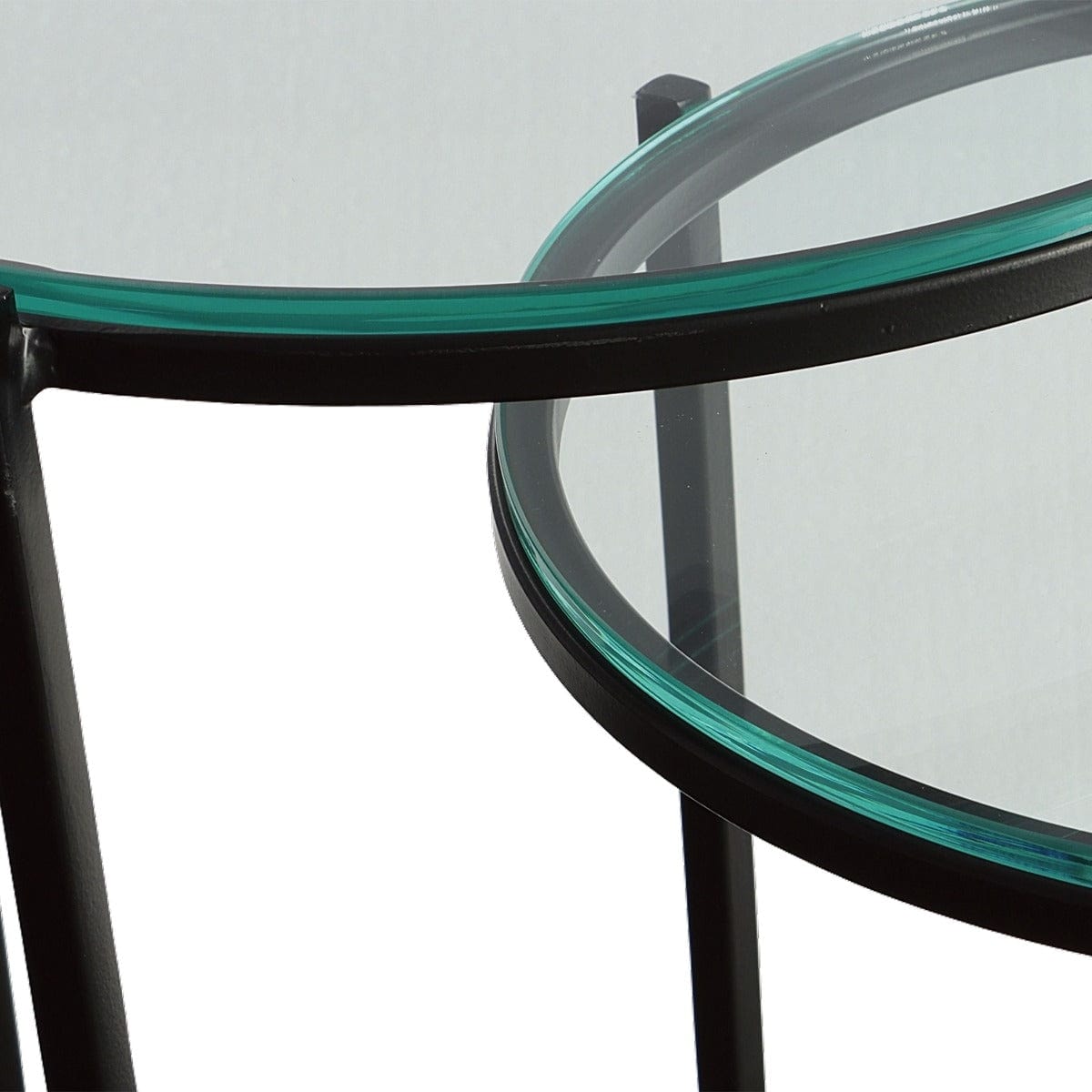 Keiichi Living Orbit Nesting Side Tables Black & Glass House of Isabella UK
