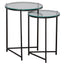 Keiichi Living Orbit Nesting Side Tables Black & Glass House of Isabella UK