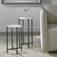 Keiichi Living Orla Side Tables White Marble & Black House of Isabella UK