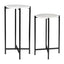 Keiichi Living Orla Side Tables White Marble & Black House of Isabella UK