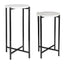 Keiichi Living Orla Side Tables White Marble & Black House of Isabella UK