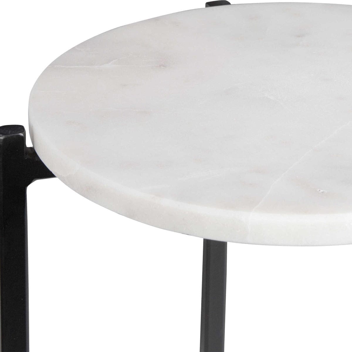 Keiichi Living Orla Side Tables White Marble & Black House of Isabella UK