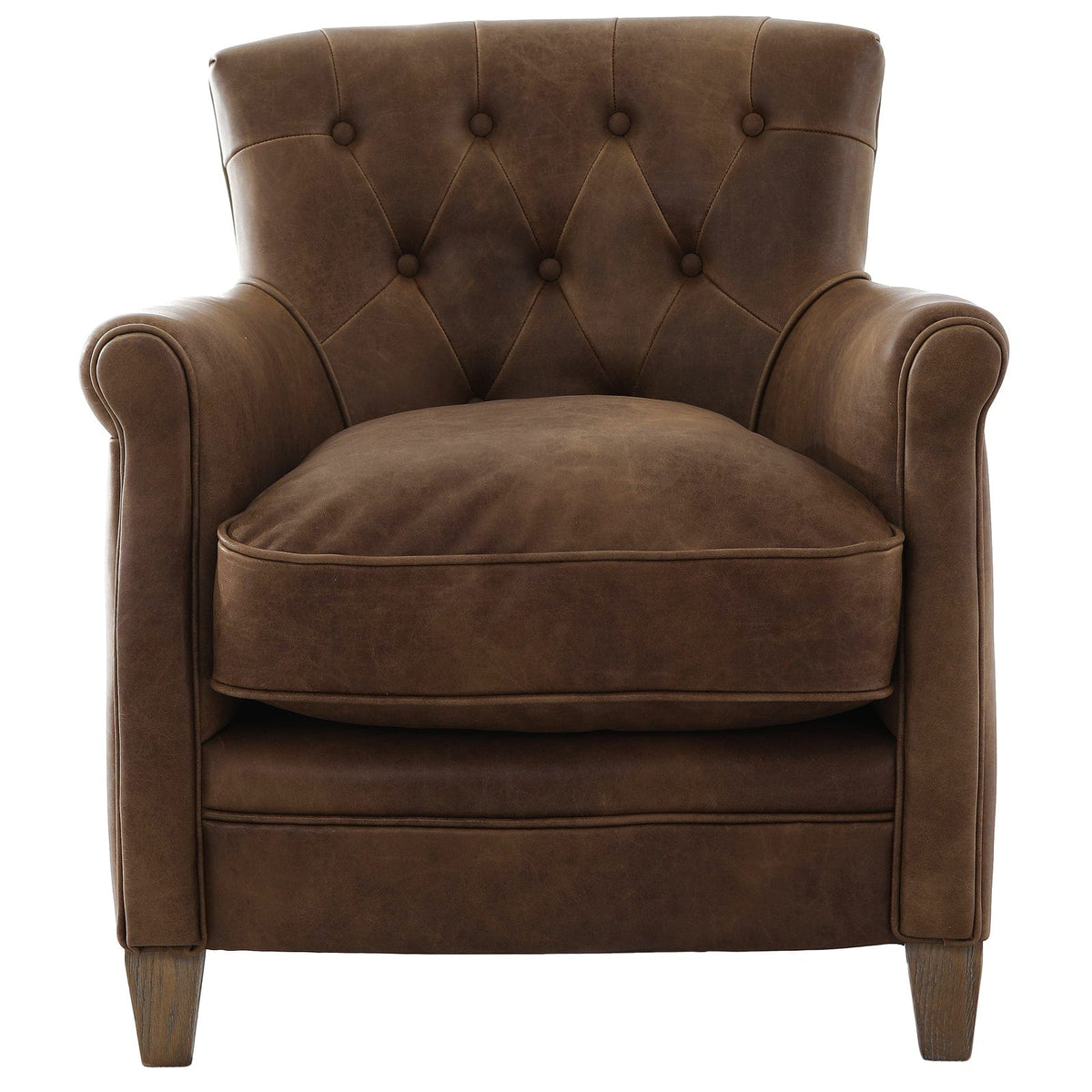 Keiichi Living Oxford Club Chair in Chocolate Leather House of Isabella UK