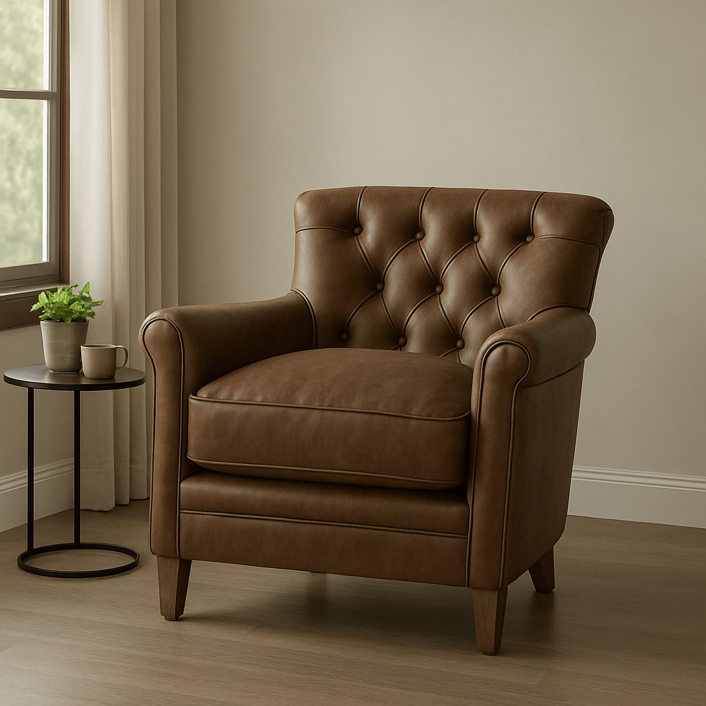 Keiichi Living Oxford Club Chair in Chocolate Leather House of Isabella UK