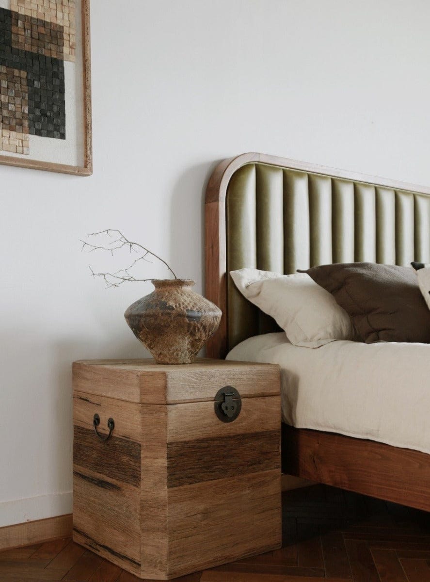 Keiichi Living Reclaimed Oak Bedside Trunk House of Isabella UK