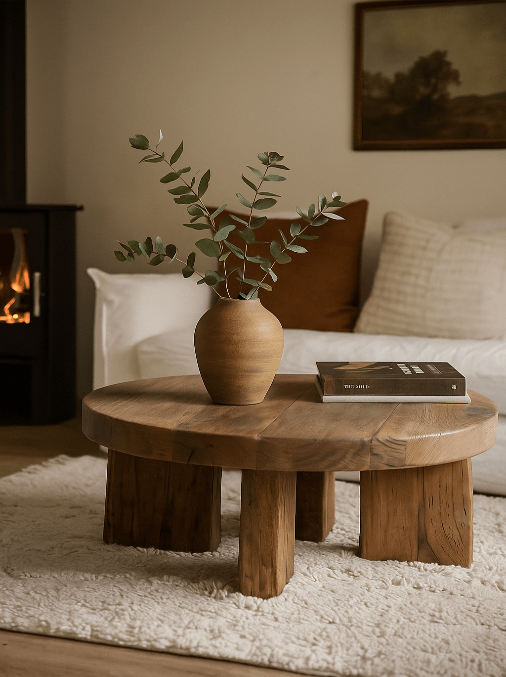 Keiichi Living Reclaimed Oak Coffee Table Round House of Isabella UK