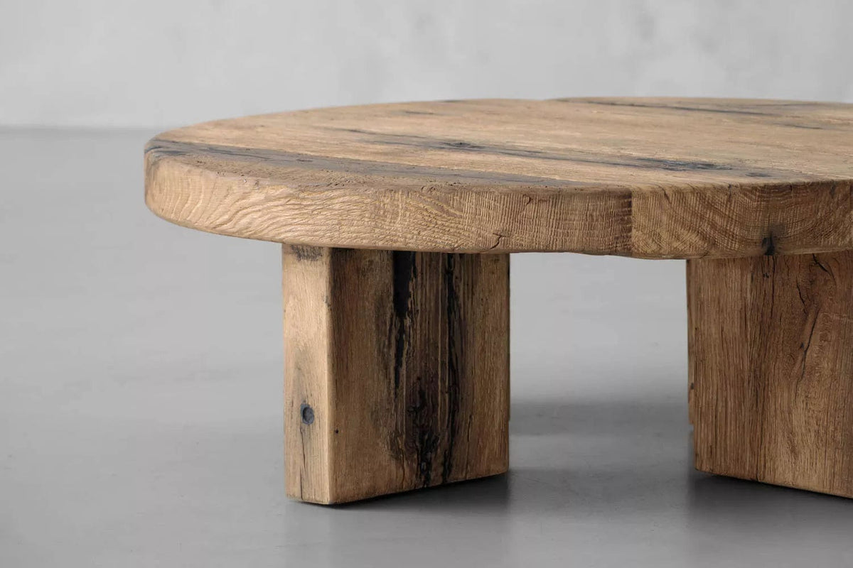 Keiichi Living Reclaimed Oak Coffee Table Round House of Isabella UK