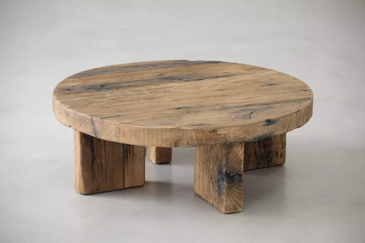 Keiichi Living Reclaimed Oak Coffee Table Round House of Isabella UK