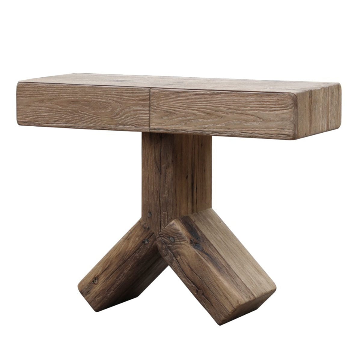Keiichi Living Reclaimed Oak Console Table Cross House of Isabella UK