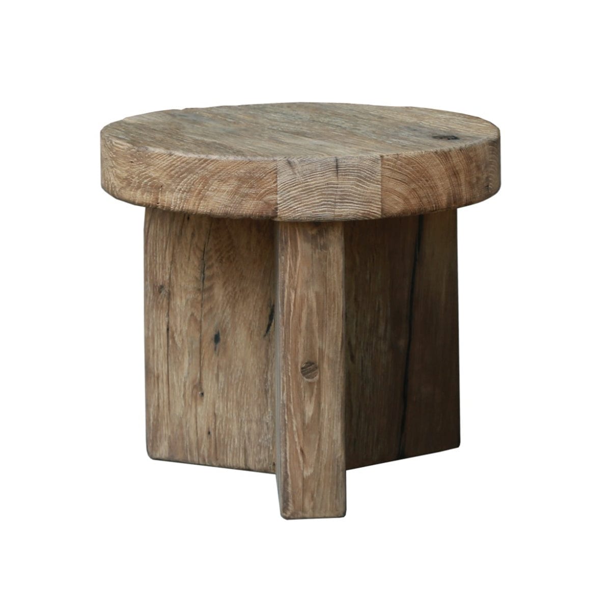 Keiichi Living Reclaimed Oak Round Side Table House of Isabella UK