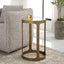 Keiichi Living Retro Cutout Side Table Brass & Glass House of Isabella UK
