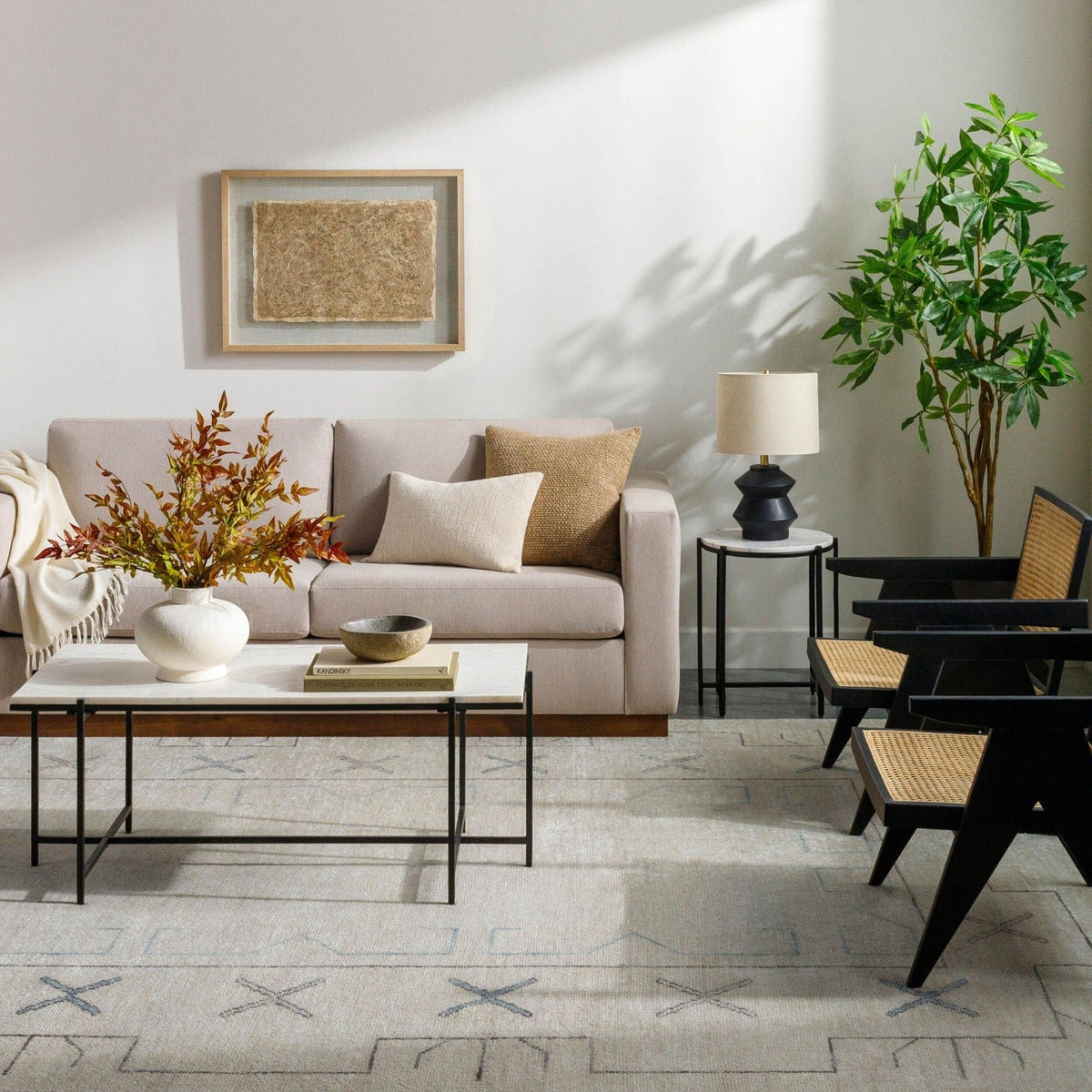 Keiichi Living Riviera Hand Knotted Rug in Light Neutral 305 x 244 cm House of Isabella UK