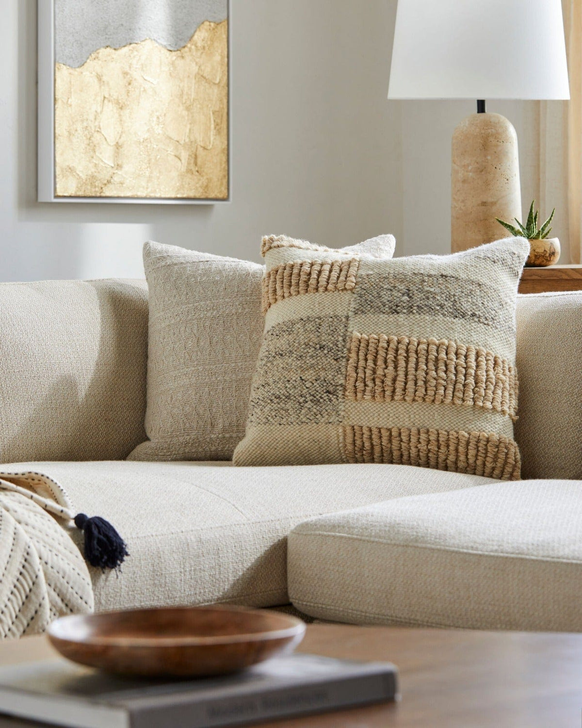 Keiichi Living Sand Dunes Woven Cushion 51 x 51 cm House of Isabella UK