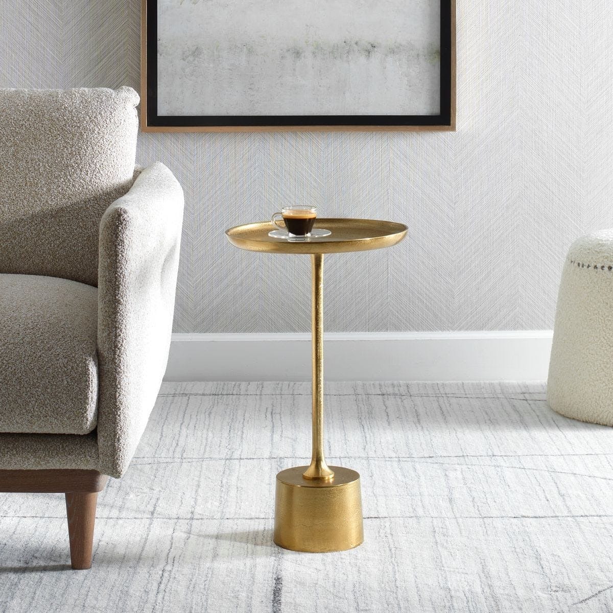 Keiichi Living Serve Accent Table Brass House of Isabella UK