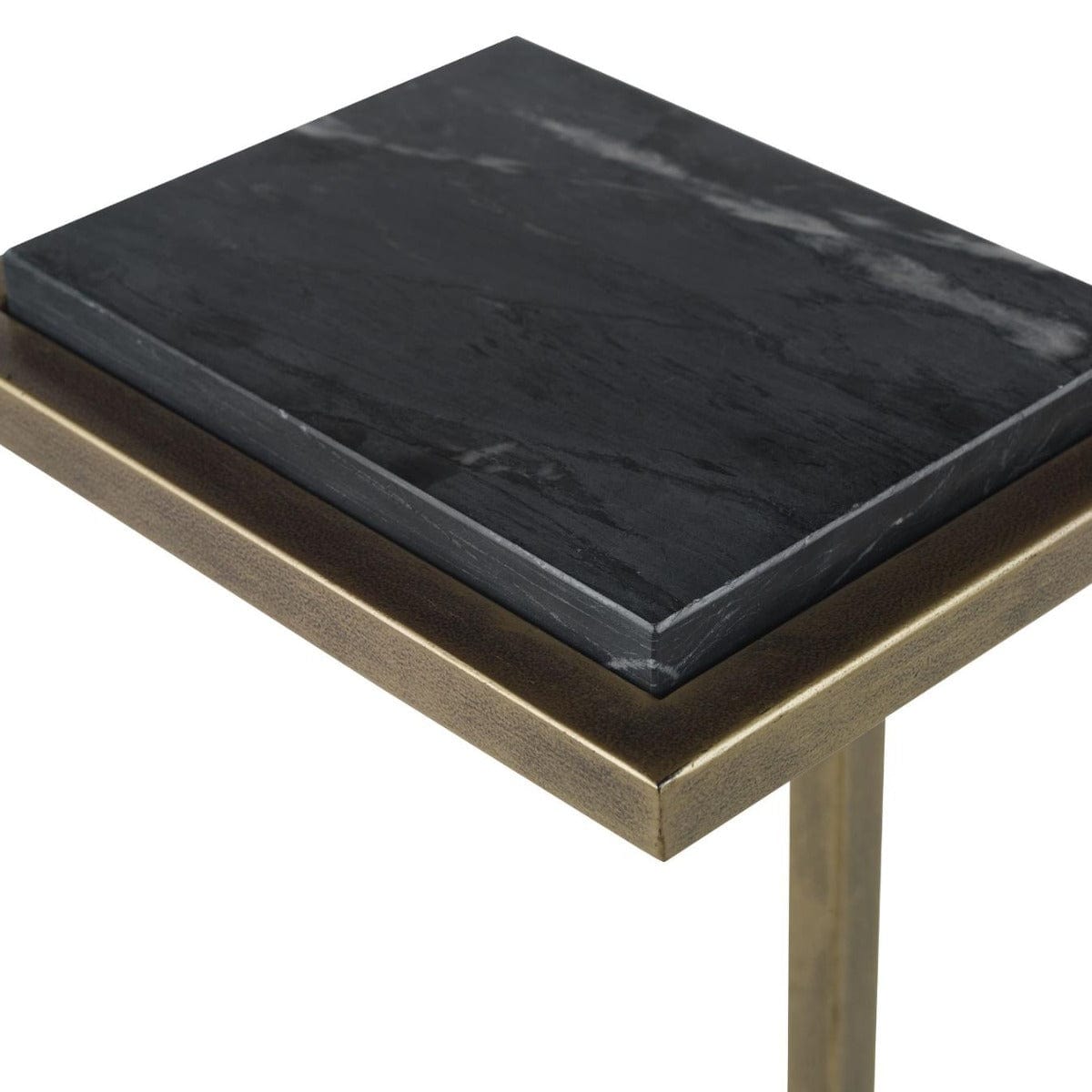 Keiichi Living Served Accent Table Marble & Brushed Gold House of Isabella UK