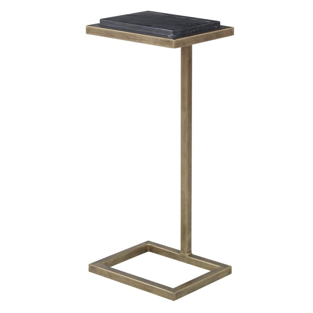 Keiichi Living Served Accent Table Marble & Brushed Gold House of Isabella UK