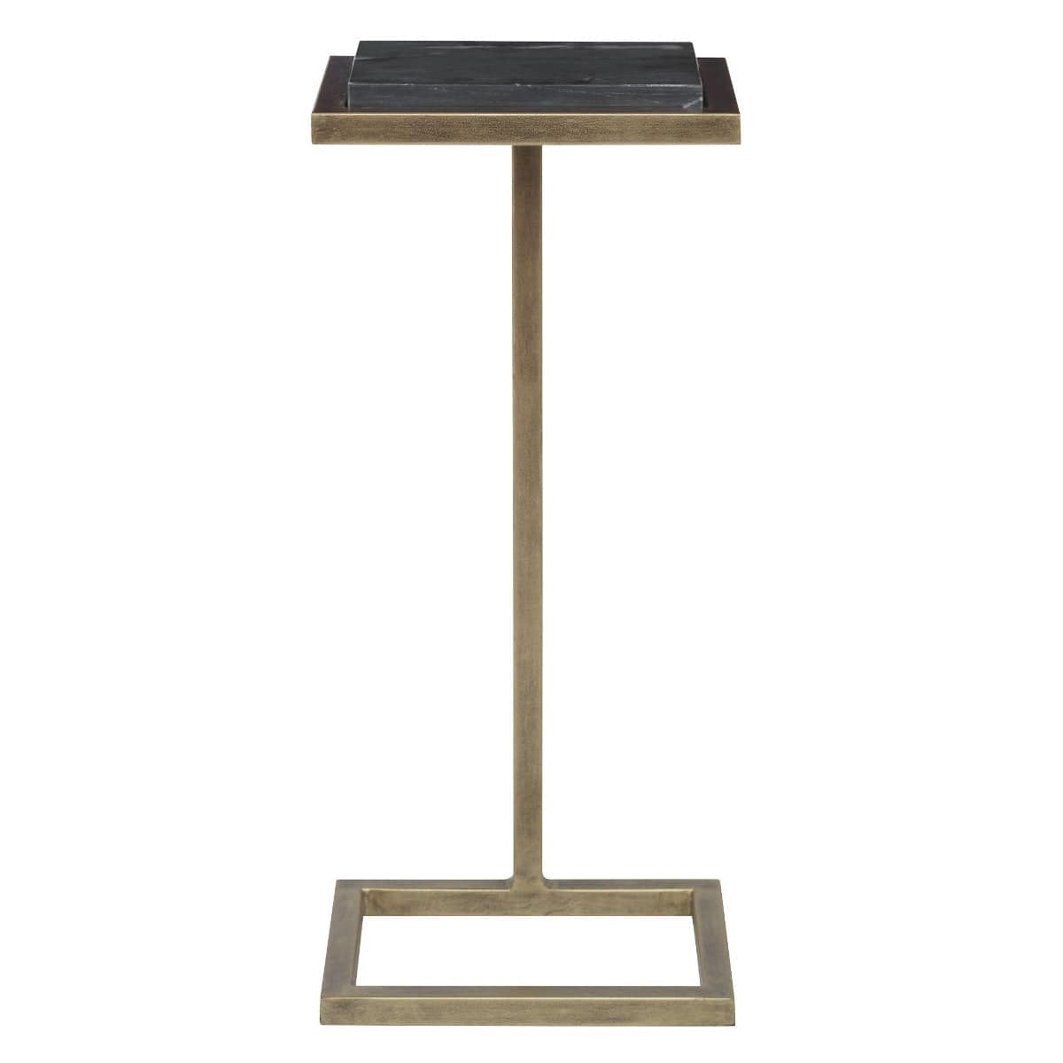 Keiichi Living Served Accent Table Marble & Brushed Gold House of Isabella UK