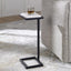 Keiichi Living Served Accent Table White Marble & Black House of Isabella UK
