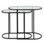 Keiichi Living Slide Nesting Side Tables Black and Glass House of Isabella UK