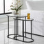 Keiichi Living Slide Nesting Side Tables Black and Glass House of Isabella UK