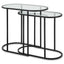 Keiichi Living Slide Nesting Side Tables Black and Glass House of Isabella UK