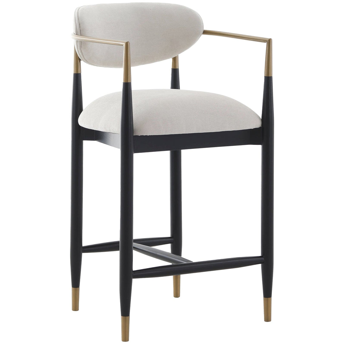 Keiichi Living Soho Counter Stool in Ebony and Brass Finish House of Isabella UK
