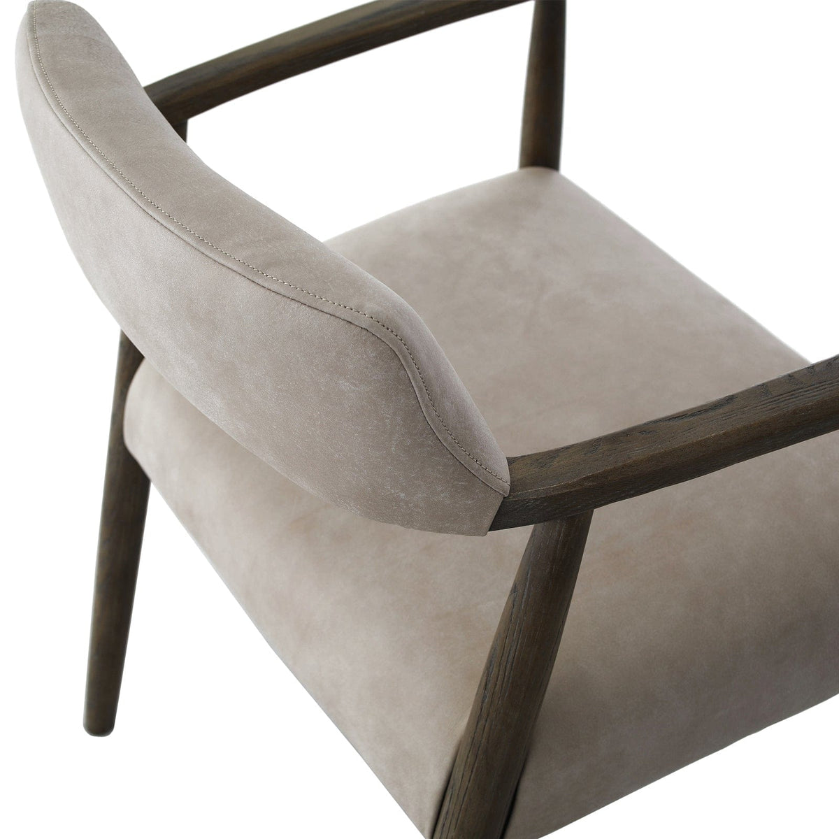 Keiichi Living Stonehouse Dining Chair in Taupe Italian Leather House of Isabella UK