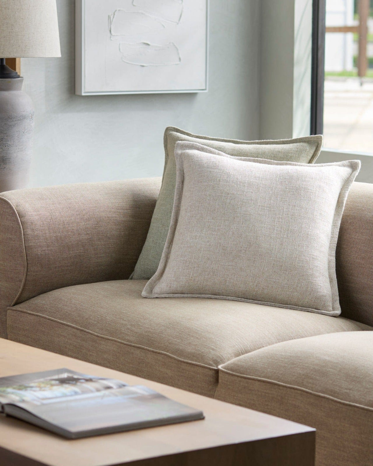 Keiichi Living Thurman Woven Cushion in Beige - 51 x 51 cm House of Isabella UK