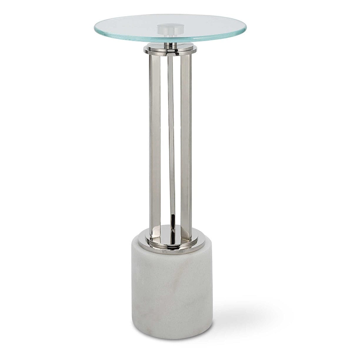Keiichi Living Tower Marble & Glass Side Table House of Isabella UK
