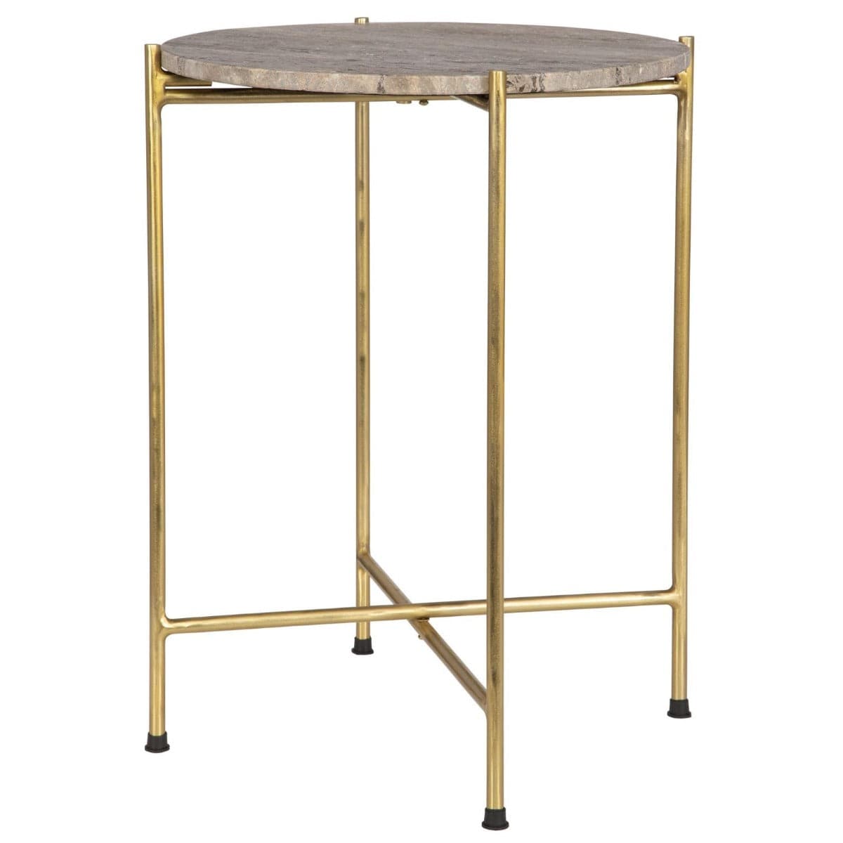 Keiichi Living Travertine Top Side Table House of Isabella UK