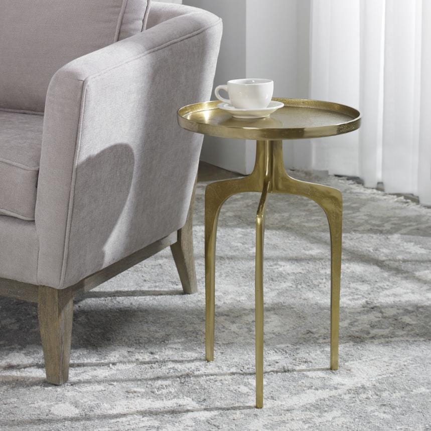 Keiichi Living Tripod Side Table Gold House of Isabella UK