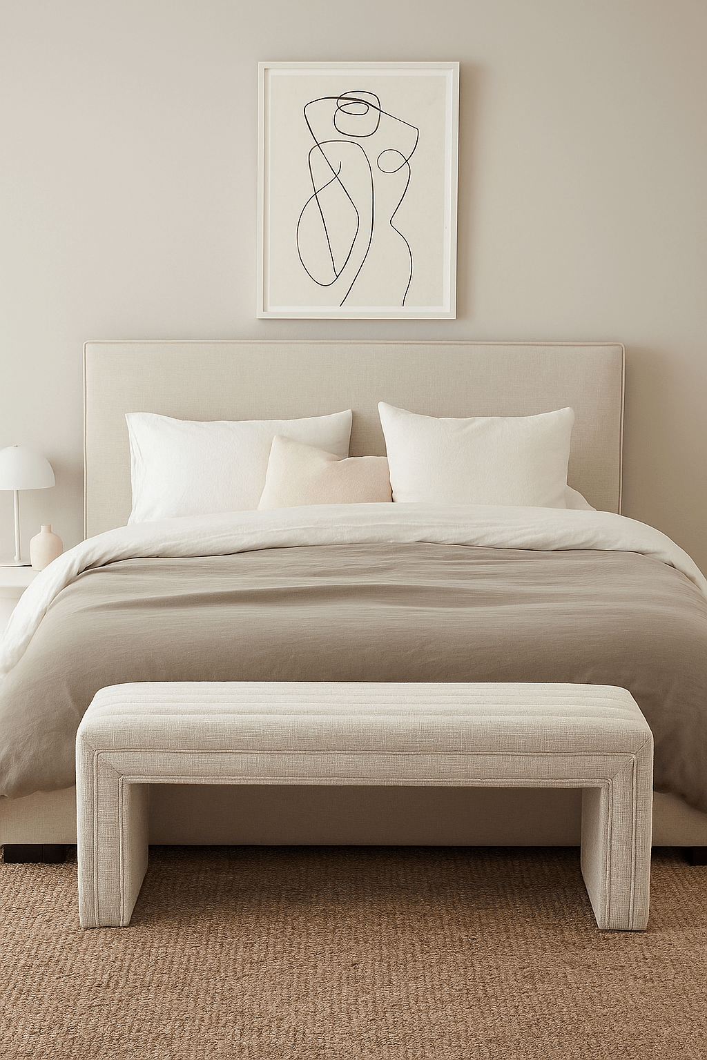 Keiichi Living U-Bench with Channel Stitching House of Isabella UK