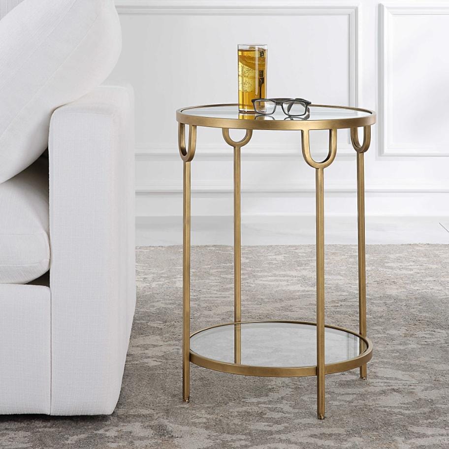 Keiichi Living Ula Side Table Brass House of Isabella UK