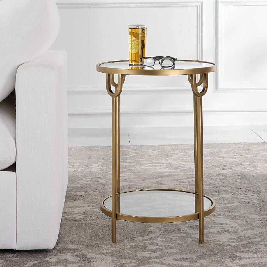 Keiichi Living Ula Side Table Brass House of Isabella UK