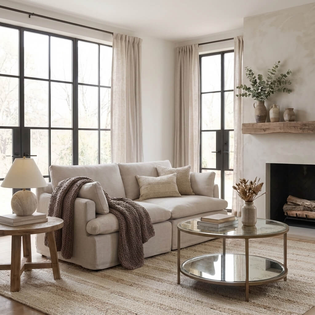 Keiichi Living Upton Coffee Table in Antique Brass - Round House of Isabella UK