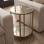 Keiichi Living Upton Side Table in Antique Brass - Round House of Isabella UK