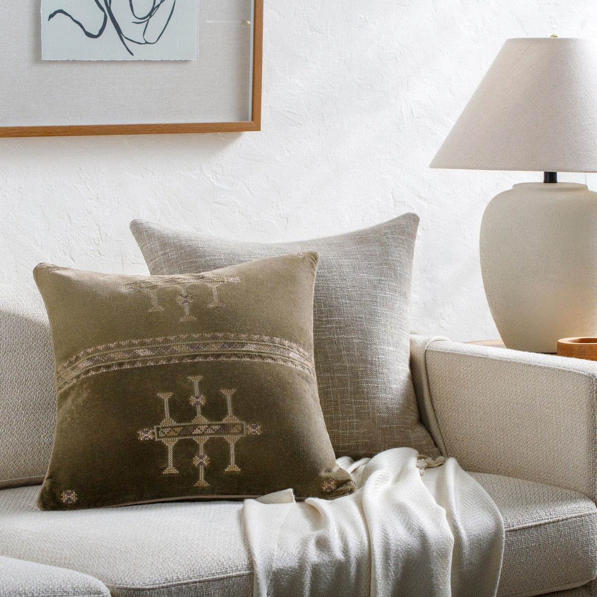 Keiichi Living Velour Velvet Cushion - 51 x 51 cm House of Isabella UK