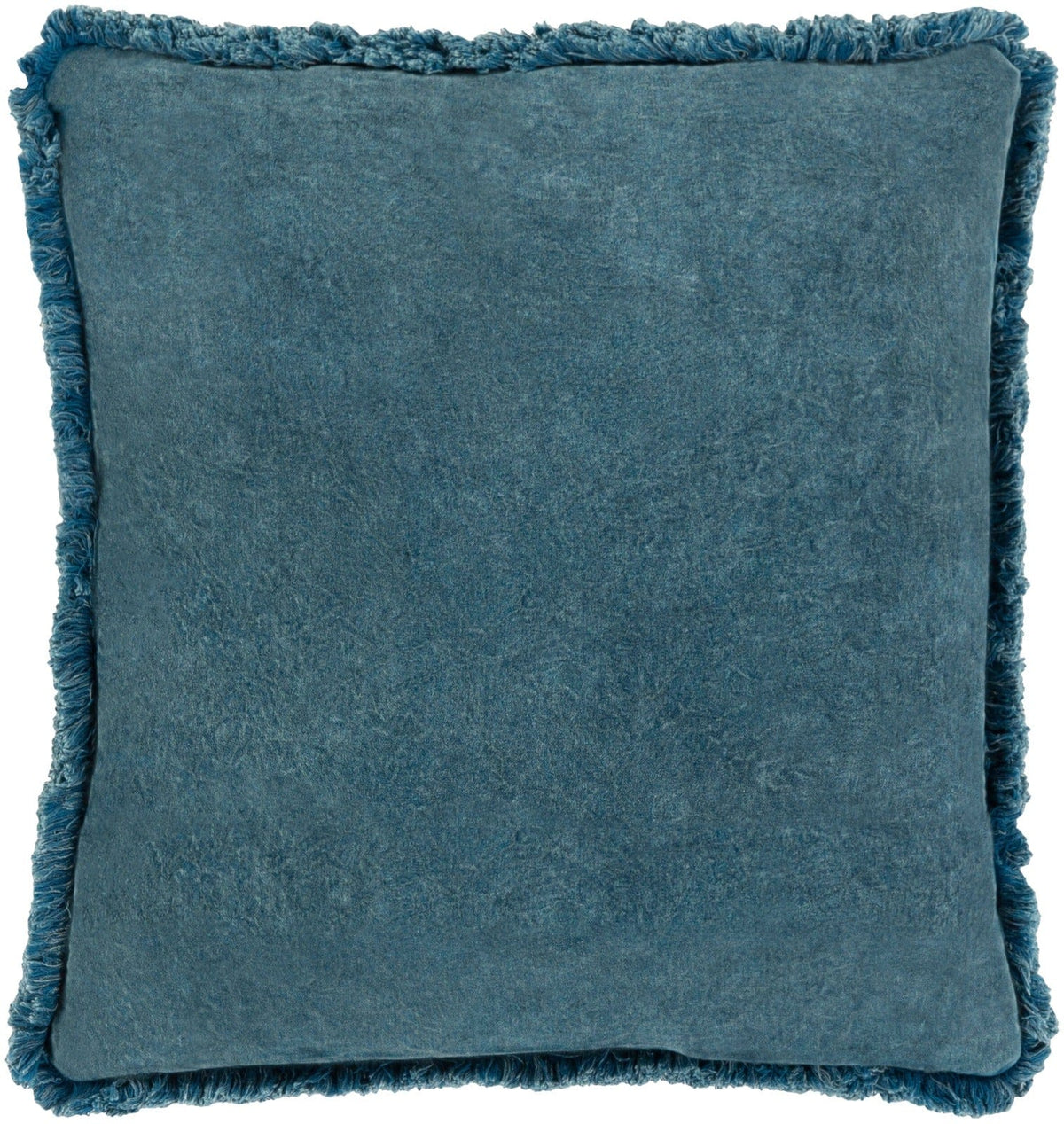 Keiichi Living Washed Cotton Velvet Woven Cushion in Ocean - 51 x 51 cm House of Isabella UK