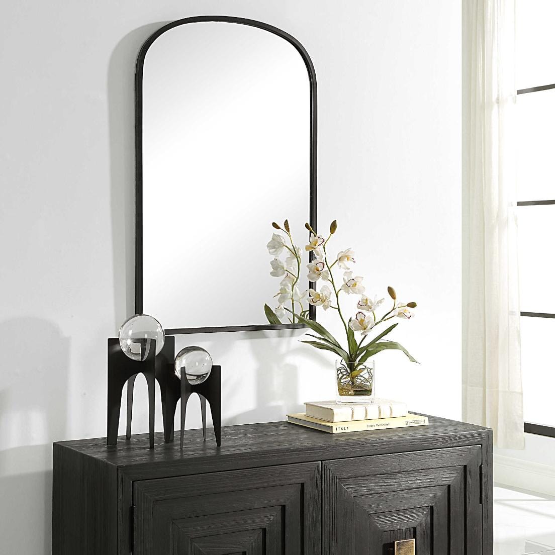 Keiichi Mirrors Aydyn Arched Mirror in Black House of Isabella UK